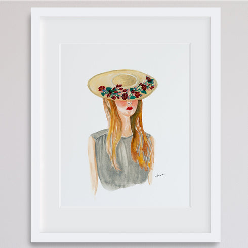 "I LOVE VINTAGE HAT" ARCHIVAL GICLEE ART PRINT